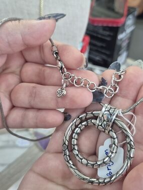 Brighton Silver-Tone Triple Ring Necklace